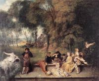 Watteau, Jean-Antoine - Merry Company in the Open Air